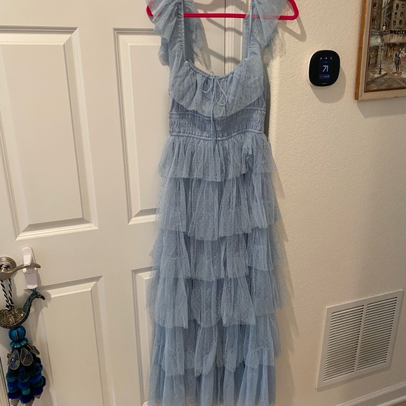 Petal and Pup Belle Swiss Dot Tulle Tiered Maxi Dress - Picture 7 of 8